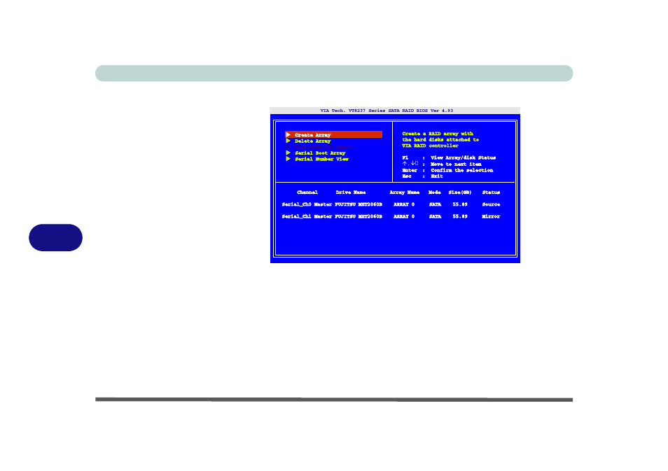 Modules 7 - 24 raid setup, Figure 7 - 11, Via sata raid bios utility | Eurocom D900K F-Bomb User Manual | Page 124 / 160