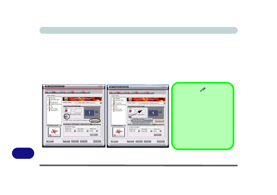 Attaching other displays (for ati vga), Dattaching other displays (for ati vga) | Eurocom M570U DIVINE User Manual | Page 166 / 190