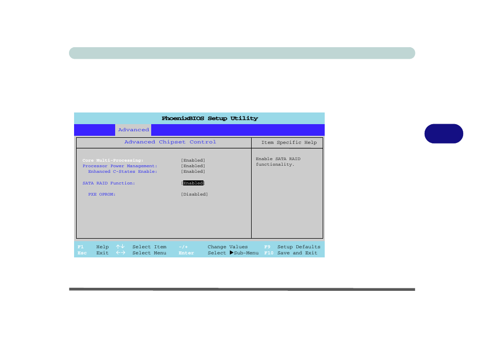 Advanced chipset control (advanced menu), Advanced chipset control (advanced menu) -9, Bios utilities advanced menu 5 - 9 | Figure 5 - 4 | Eurocom M570U DIVINE User Manual | Page 85 / 190