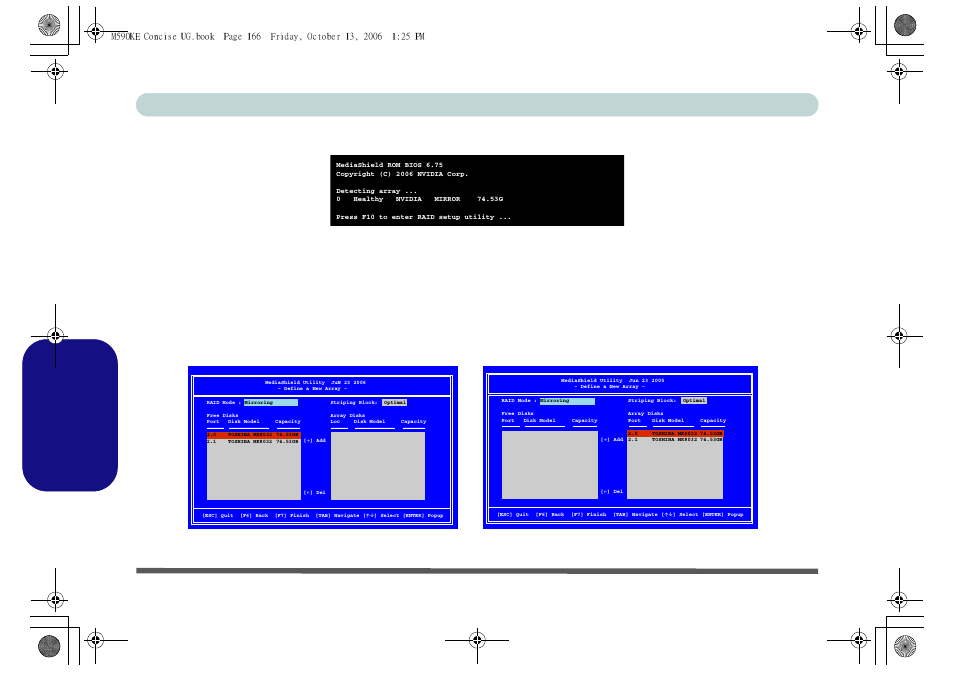 Español, 166 - configuración raid guía del usuario concisa, Figura 15 - pantalla mediashield rom bios | Eurocom M590KE EMPEROR-X User Manual | Page 172 / 226