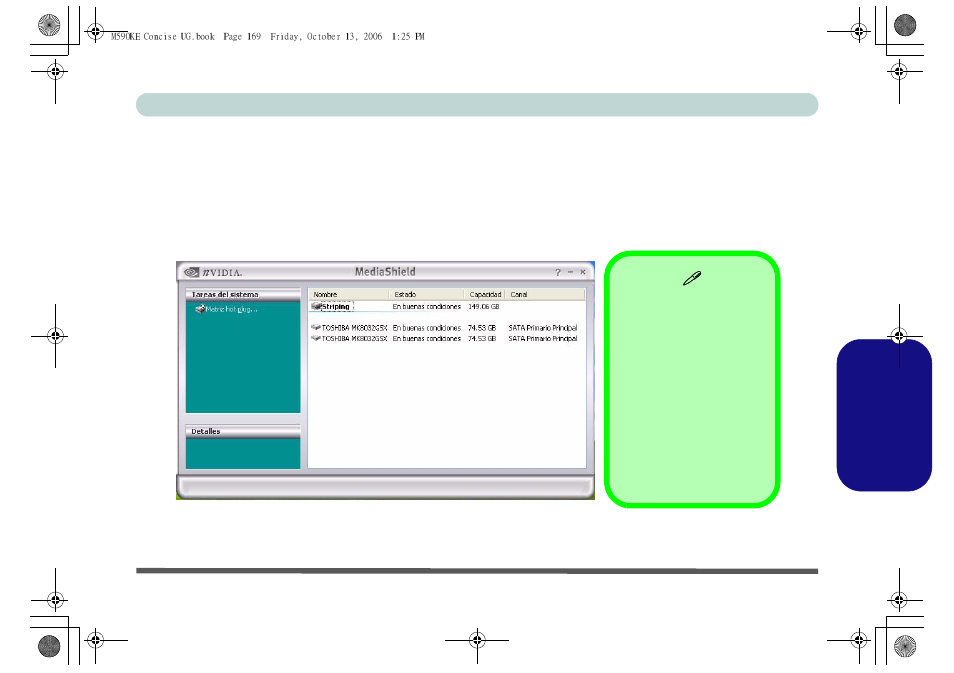 Es pa ñol, Configuración raid - 169 guía del usuario concisa | Eurocom M590KE EMPEROR-X User Manual | Page 175 / 226