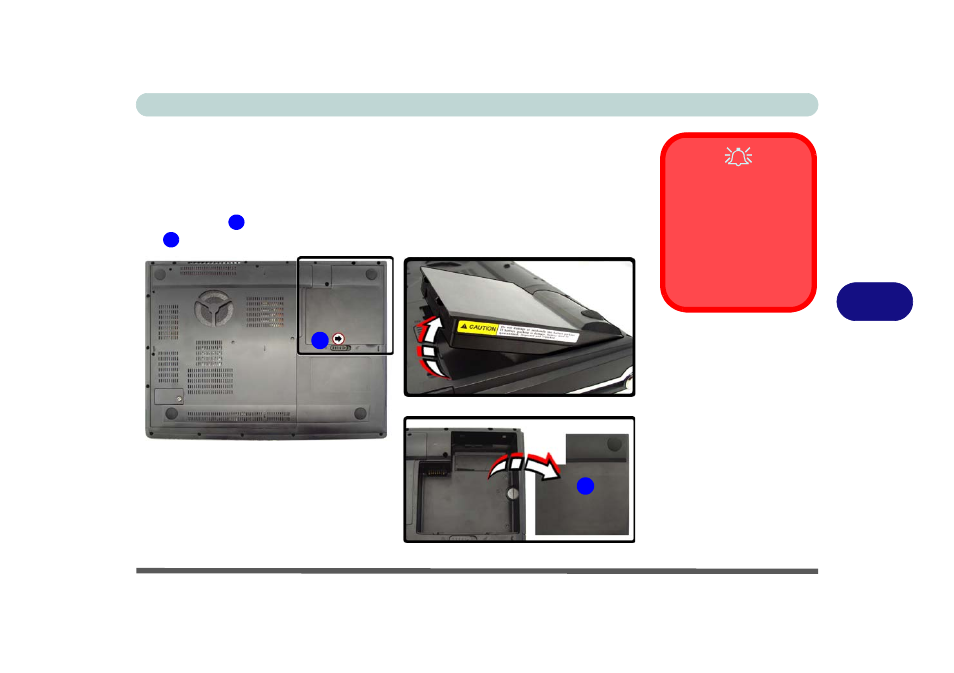 Removing the battery, Removing the battery -3 | Eurocom M860TU Montebello User Manual | Page 91 / 220