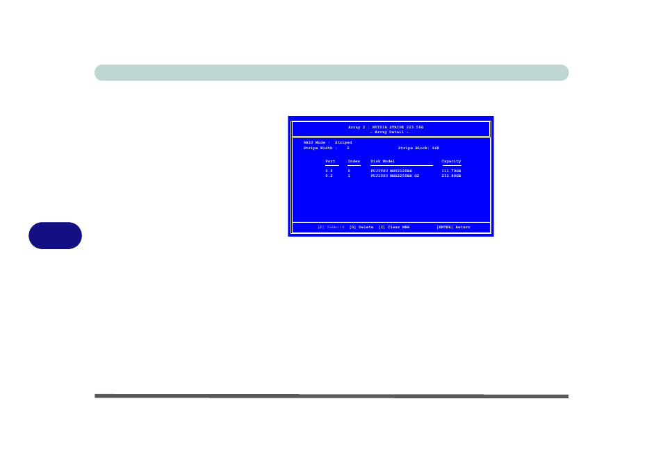 Modules 7 - 10 raid setup, Figure 7 - 8, Mediashield bios array detail | Eurocom M980NU XCaliber User Manual | Page 128 / 214