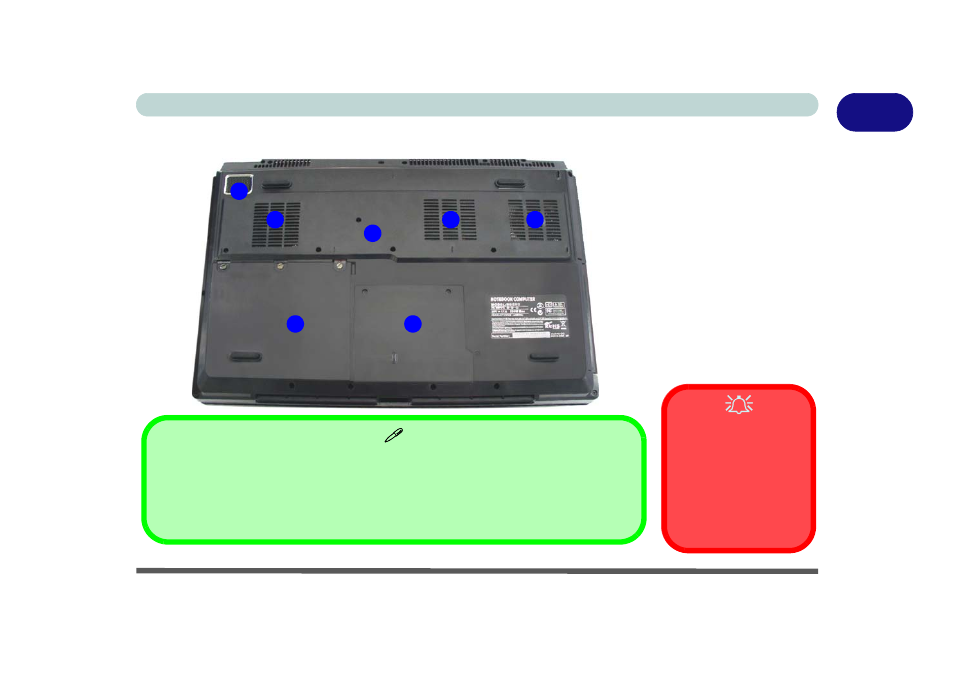 System map: bottom view, System map: bottom view -15 | Eurocom M980NU XCaliber User Manual | Page 37 / 214