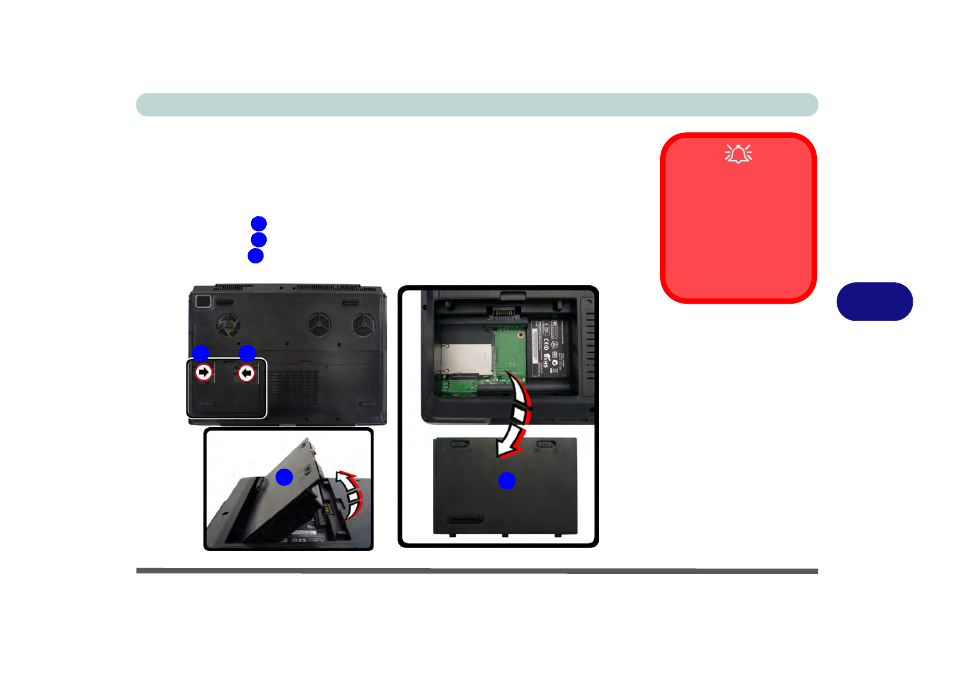 Removing the battery, Removing the battery -3, E) see | Eurocom P180HM Leopard 2.0 User Manual | Page 111 / 254