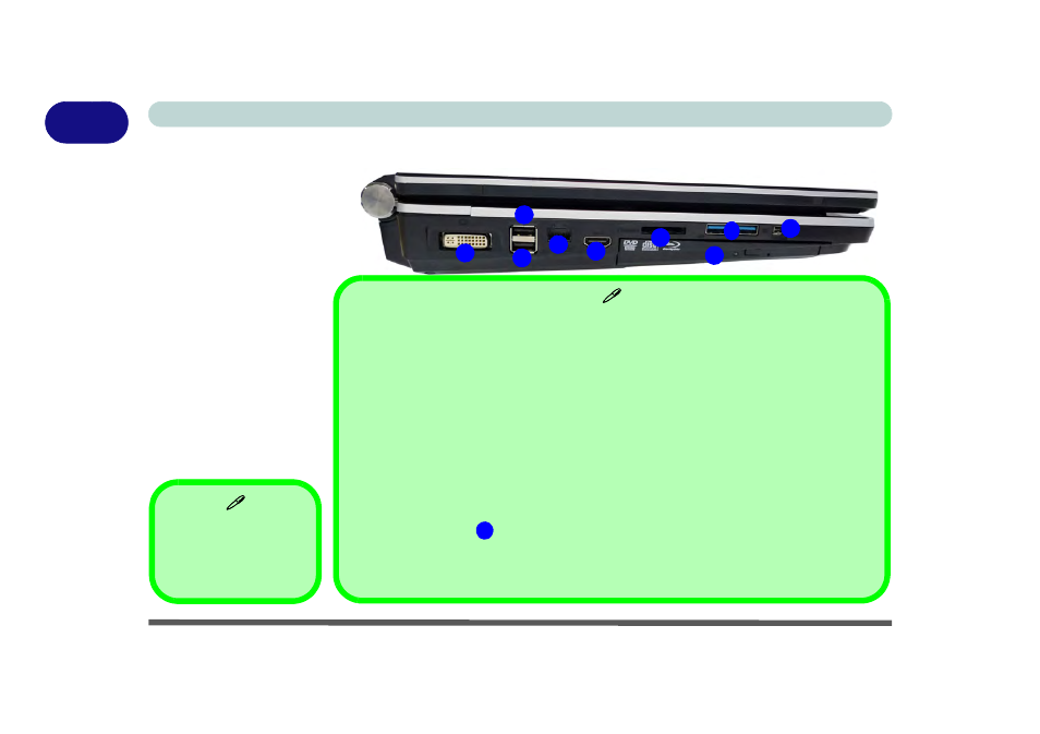 System map: left view, System map: left view -14, 1 - 14 system map: left view quick start guide | Eurocom P180HM Leopard 2.0 User Manual | Page 38 / 254