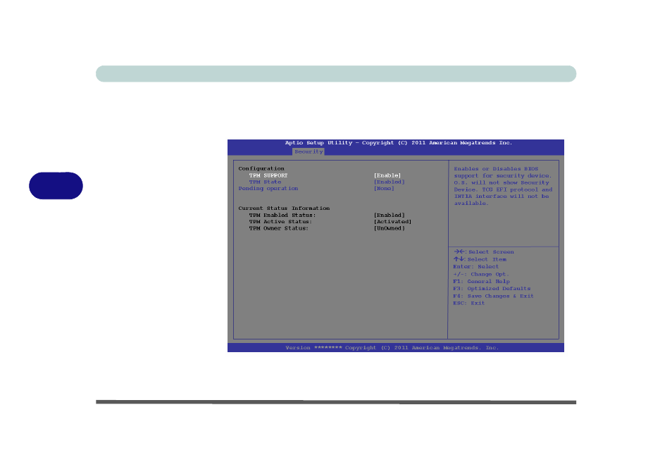 Tpm state (security menu > tpm support enabled) | Eurocom P370EM Scorpius User Manual | Page 116 / 312