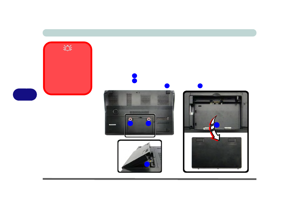 Removing the battery, Removing the battery -4 | Eurocom P370EM Scorpius User Manual | Page 124 / 312