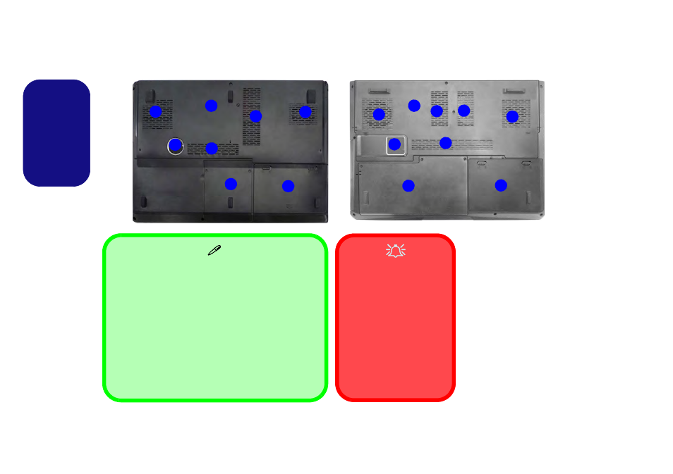 System map: bottom views (models a, b & c), System map: bottom views, Models a, b & c) | English | Eurocom Racer 3W User Manual | Page 24 / 196