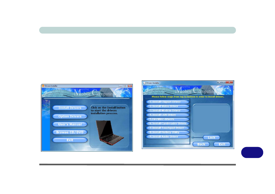 Driver installation, Driver installa | Eurocom W870CU Cheetah User Manual | Page 243 / 290