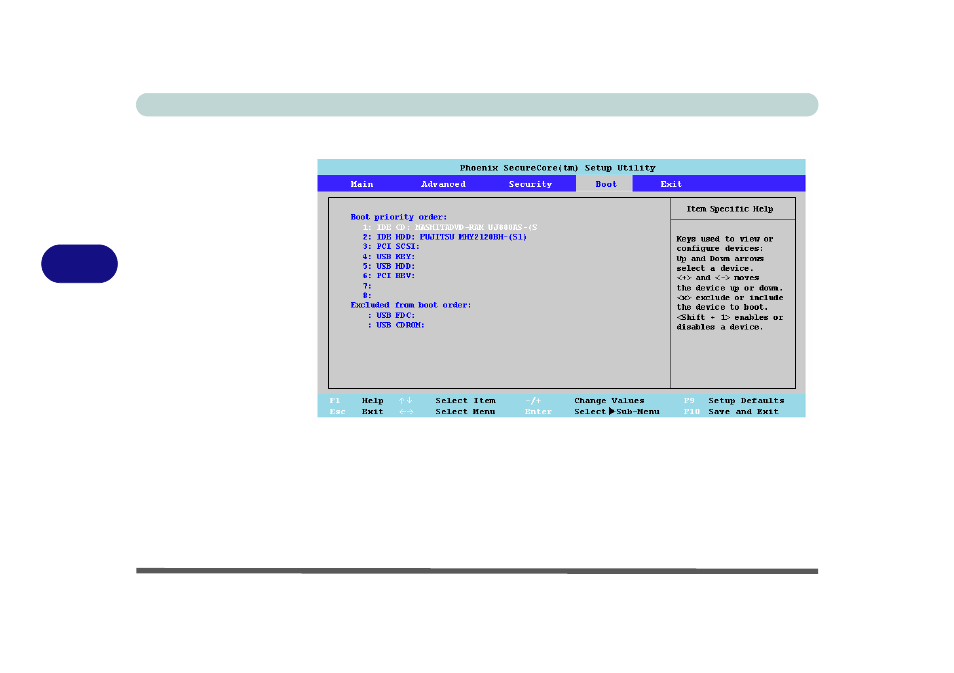Boot menu, Boot menu -12 | Eurocom W870CU Cheetah User Manual | Page 94 / 290