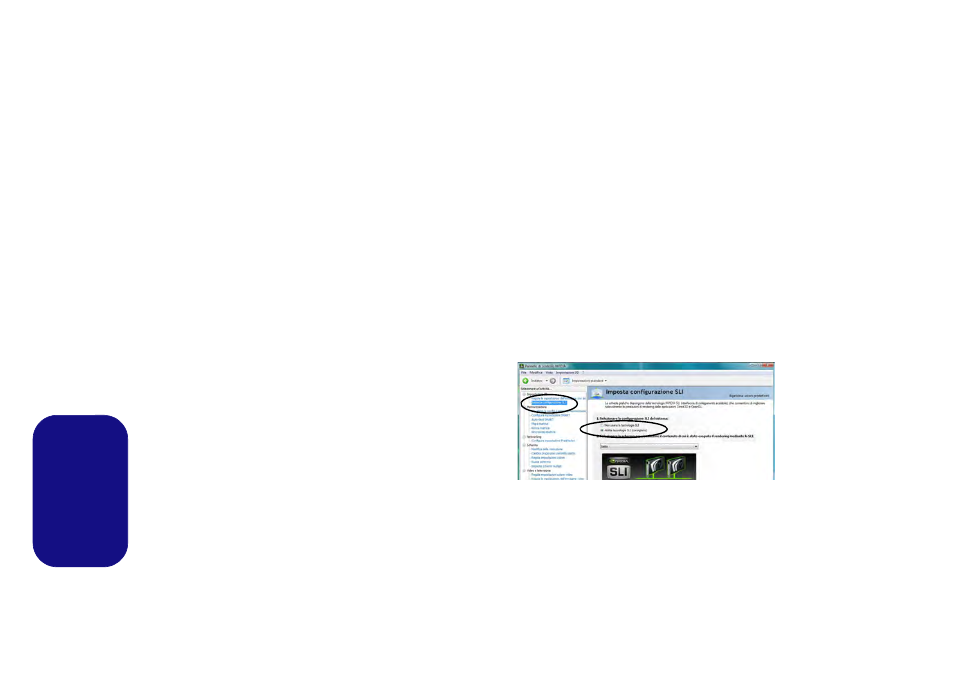 Funzioni video, Dispositivi di visualizzazione, Configurazione multi gpu sli | Italiano | Eurocom Panther 5D User Manual | Page 166 / 186