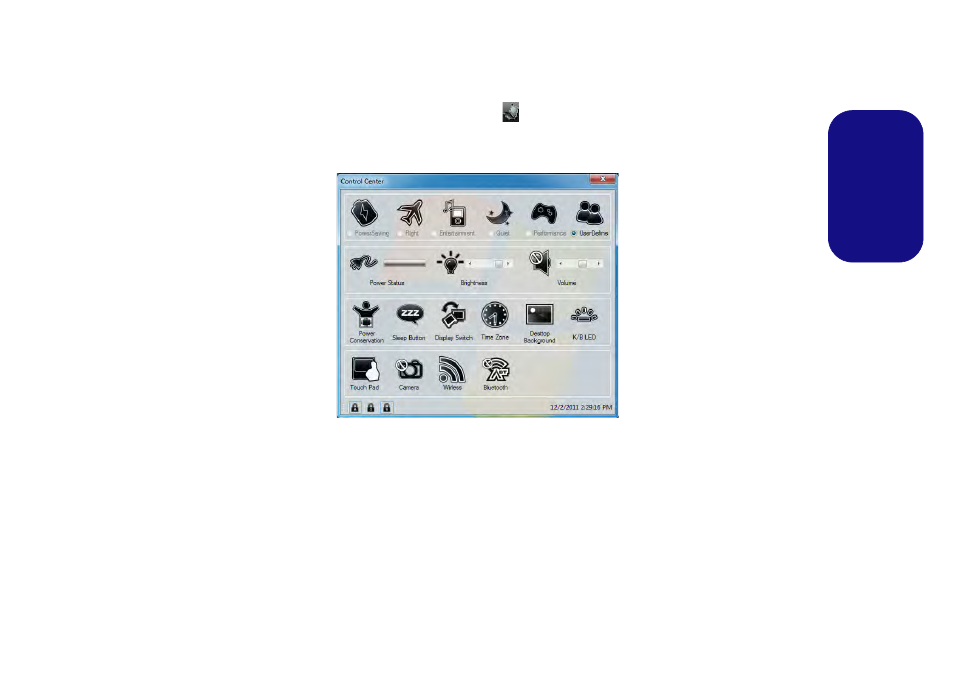 Control center, E (see | Eurocom Panther 5D User Manual | Page 17 / 186