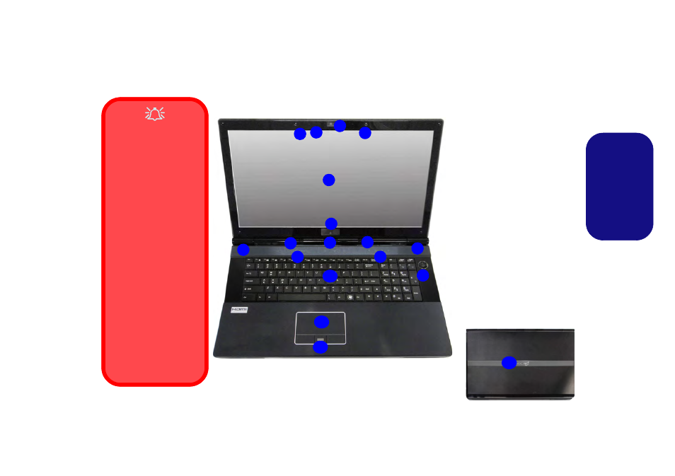 Systemübersicht: ansicht von vorne mit geöffnetem, Deutsch | Eurocom Panther 5D User Manual | Page 49 / 186