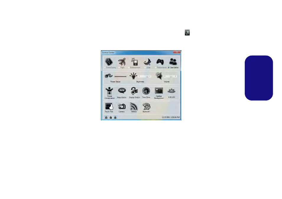 Control center (steuerzentrum), Um) (siehe, Seite 47 | Deutsch | Eurocom Panther 5D User Manual | Page 53 / 186