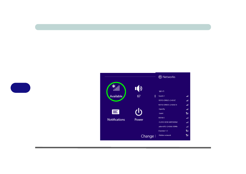 Wlan configuration in windows 8, Wlan configuration in windows 8 -12, 7wlan configuration in windows 8 | Eurocom Uno 2.1 User Manual | Page 127 / 271