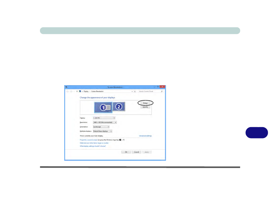 Configuring an external display in windows 8 | Eurocom Uno 2.1 User Manual | Page 180 / 271
