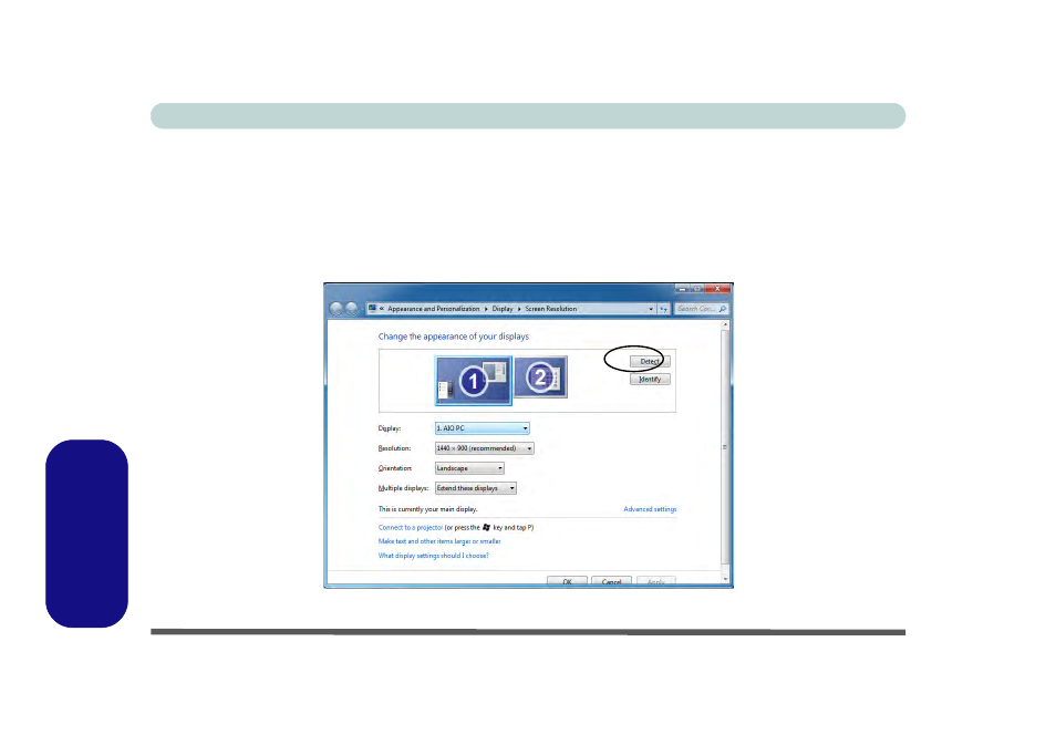Configuring an external display in windows 7, Windows 7 | Eurocom Uno 2.1 User Manual | Page 195 / 271