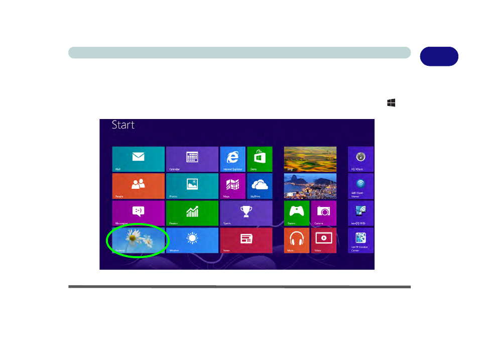 Windows 8 start screen & desktop, Windows 8 start screen & desktop -15 | Eurocom Uno 2.1 User Manual | Page 40 / 271