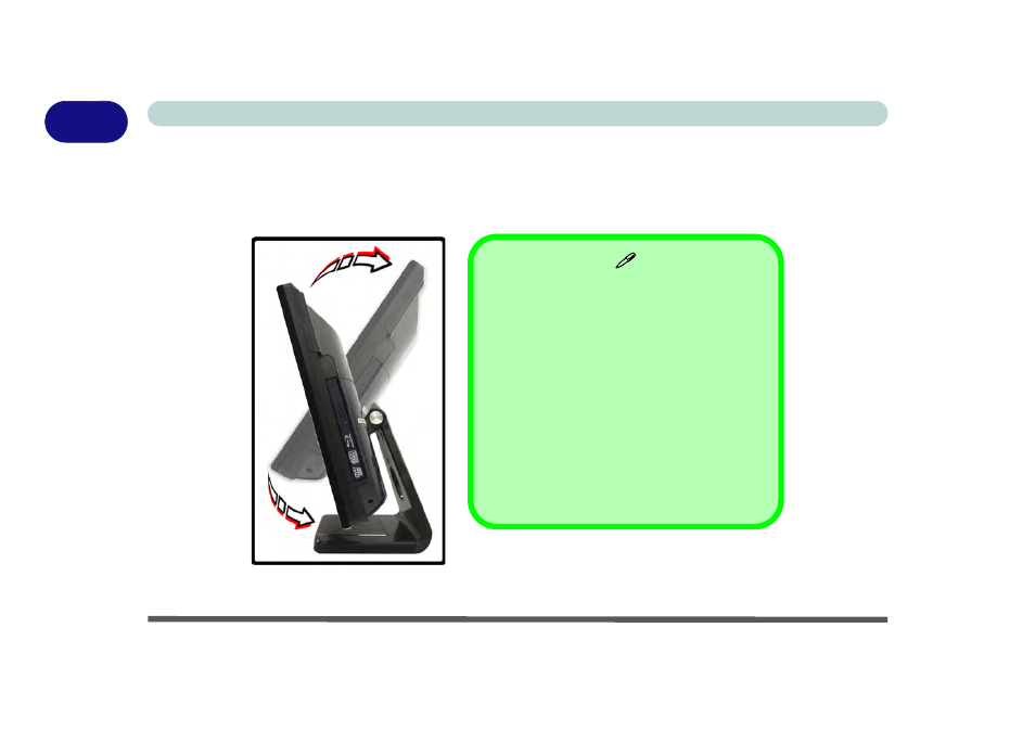 Tilting the lcd screen, Tilting the lcd screen -6 | Eurocom A9100 Uno 2.0 User Manual | Page 26 / 154