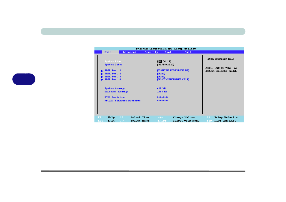 Main menu, System time & date (main menu), Main menu -6 system time & date (main menu) -6 | Eurocom A9100 Uno 2.0 User Manual | Page 70 / 154