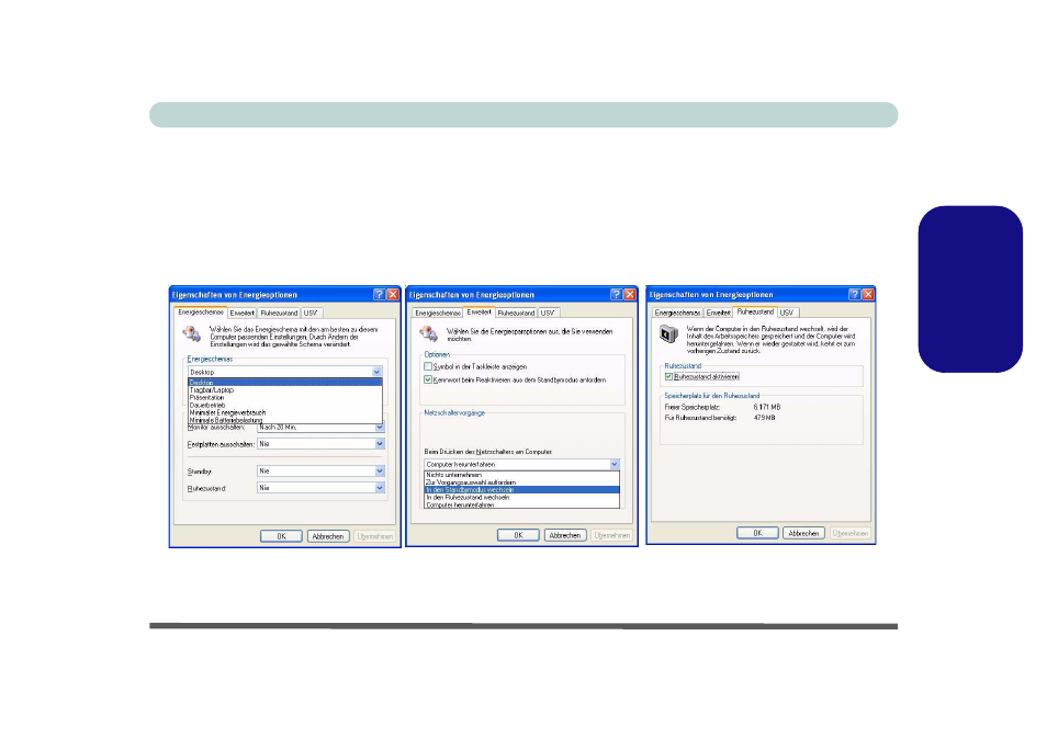 Energieverwaltungsfunktionen, Abb. 10 - energieoptionen | Eurocom L29xTP; TouchScreen PC User Manual | Page 57 / 168