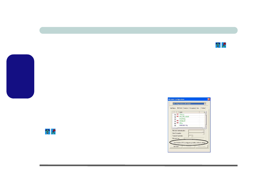 11b/g wireless lan (winxp), Ändern der steuerungseinstellung bei winxp, Abb. 13 - wireless configuration | Seite 56, De uts c he | Eurocom L29xTP; TouchScreen PC User Manual | Page 62 / 168