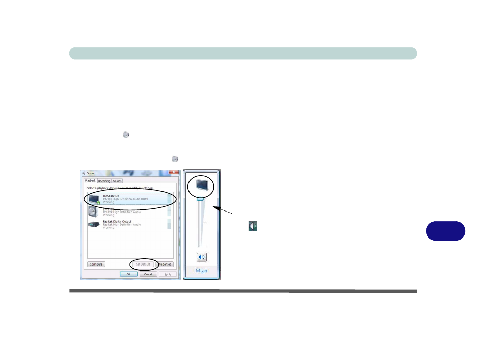 Hdmi audio configuration | Eurocom L390T Uno User Manual | Page 135 / 192
