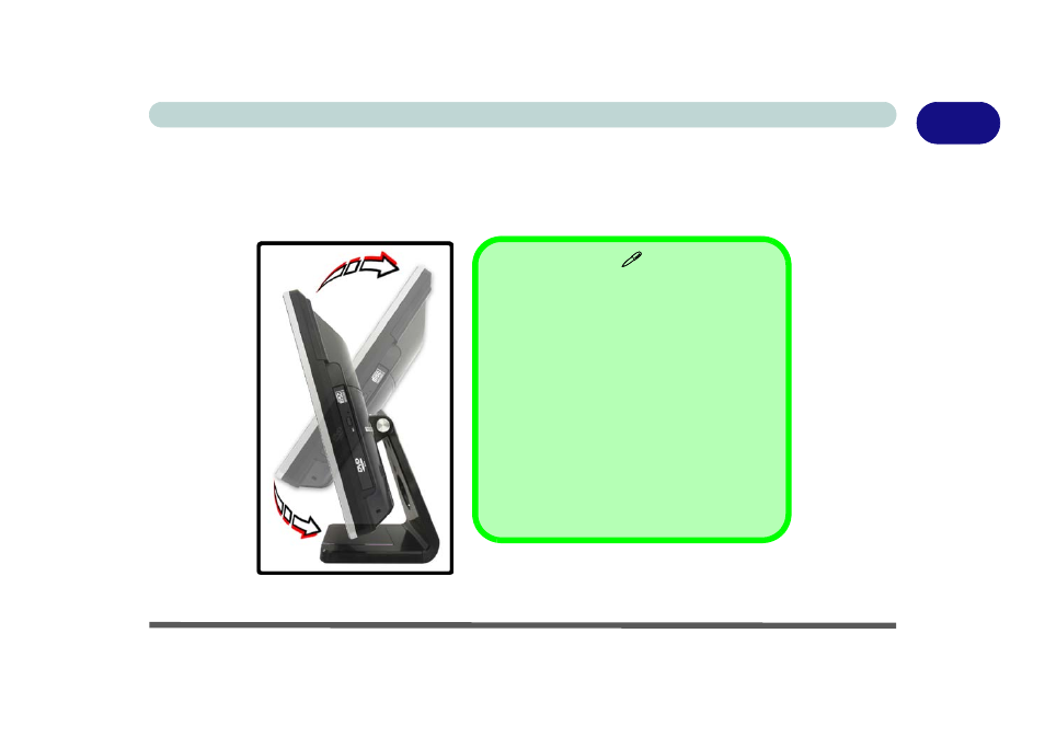 Tilting the lcd screen, Tilting the lcd screen -7 | Eurocom L390T Uno User Manual | Page 25 / 192