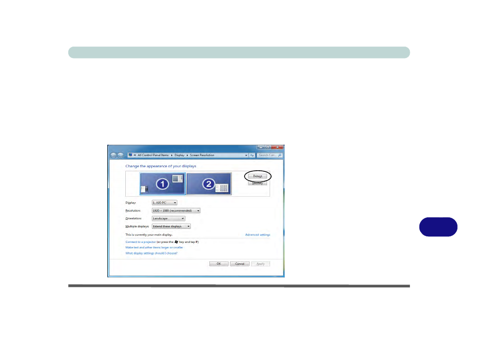 Configuring an external display in windows 7 | Eurocom Uno 3 User Manual | Page 203 / 212