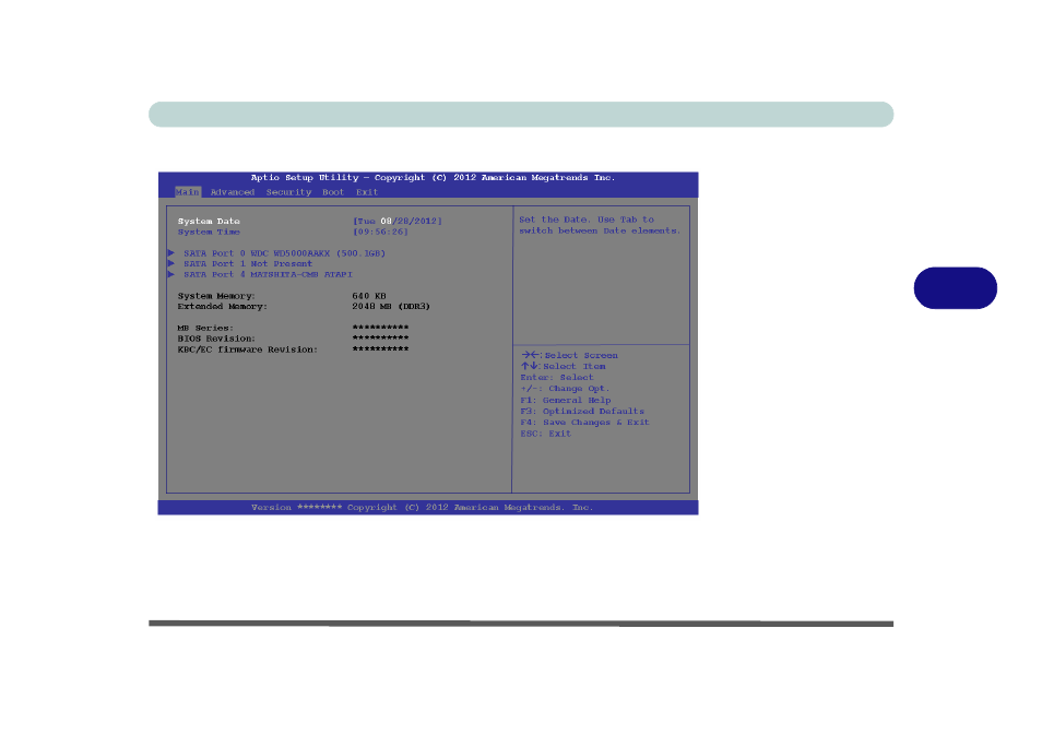Main menu, System time & date (main menu), Main menu -5 system time & date (main menu) -5 | Eurocom Uno 3 User Manual | Page 89 / 212