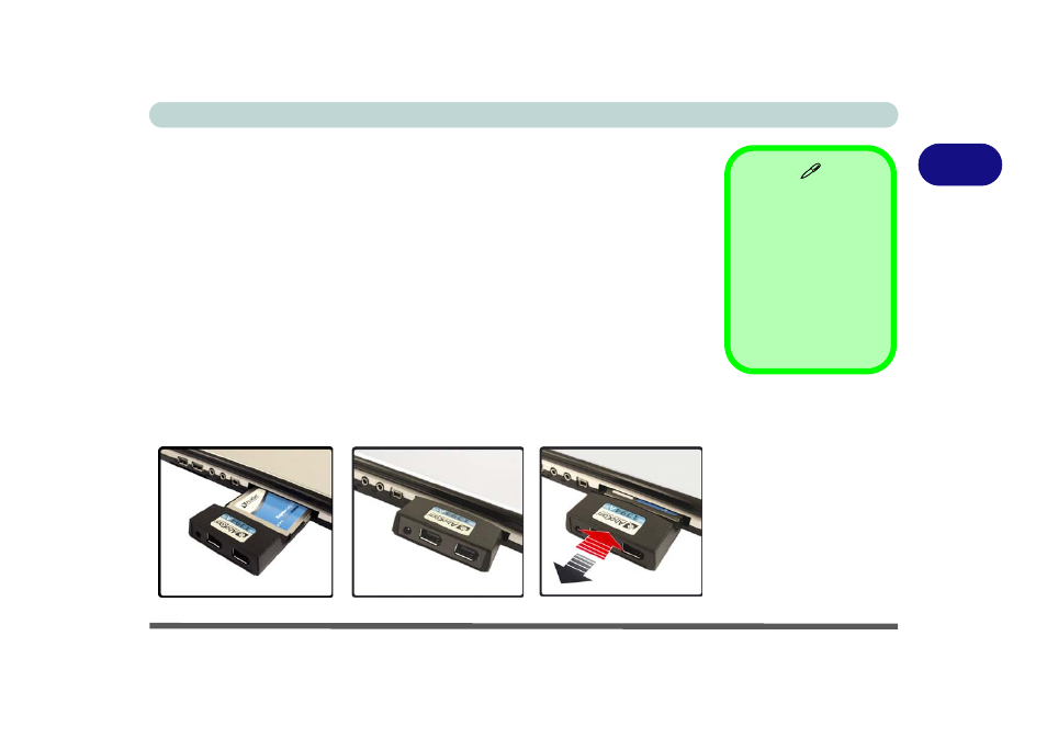 Expresscard slot, Inserting and removing expresscards, Expresscard slot -7 | Inserting and removing expresscards -7 | Eurocom D90xC PHANTOM-X User Manual | Page 45 / 224