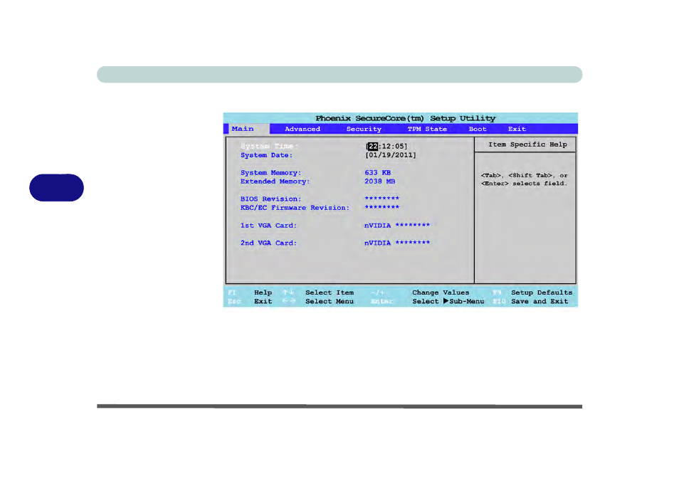 Main menu, System time & date (main menu), Main menu -6 system time & date (main menu) -6 | Eurocom Panther 3.0 User Manual | Page 104 / 284