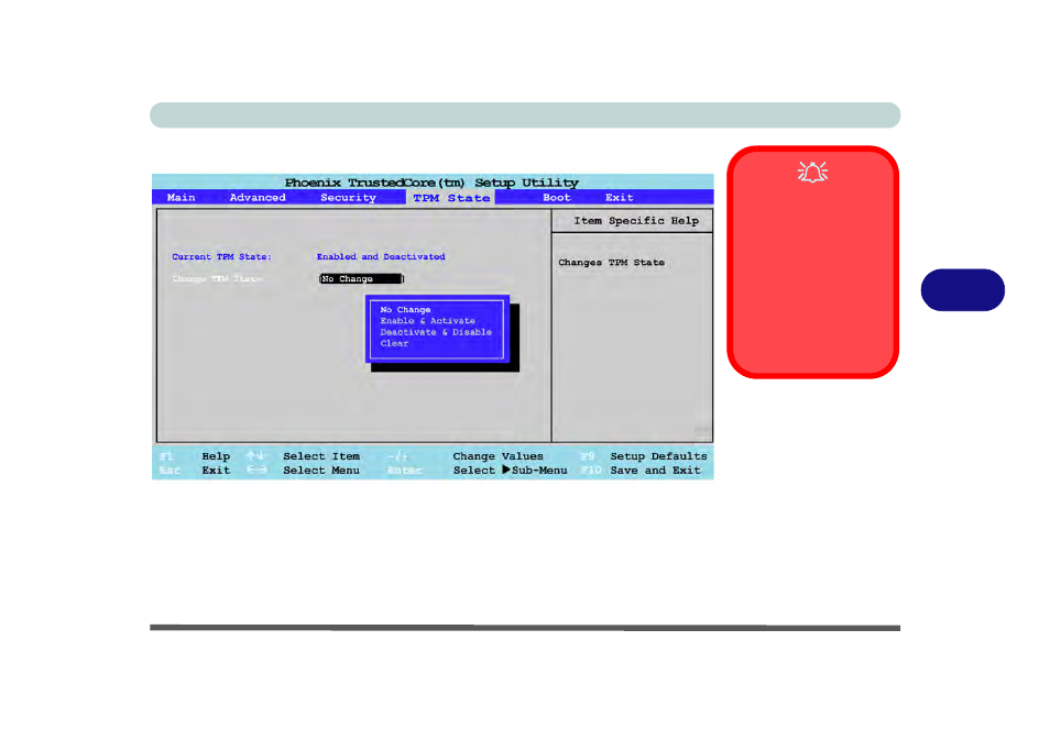 Tpm state, Change tpm state (tpm state), Tpm state -15 change tpm state (tpm state) -15 | Eurocom Panther 3.0 User Manual | Page 113 / 284