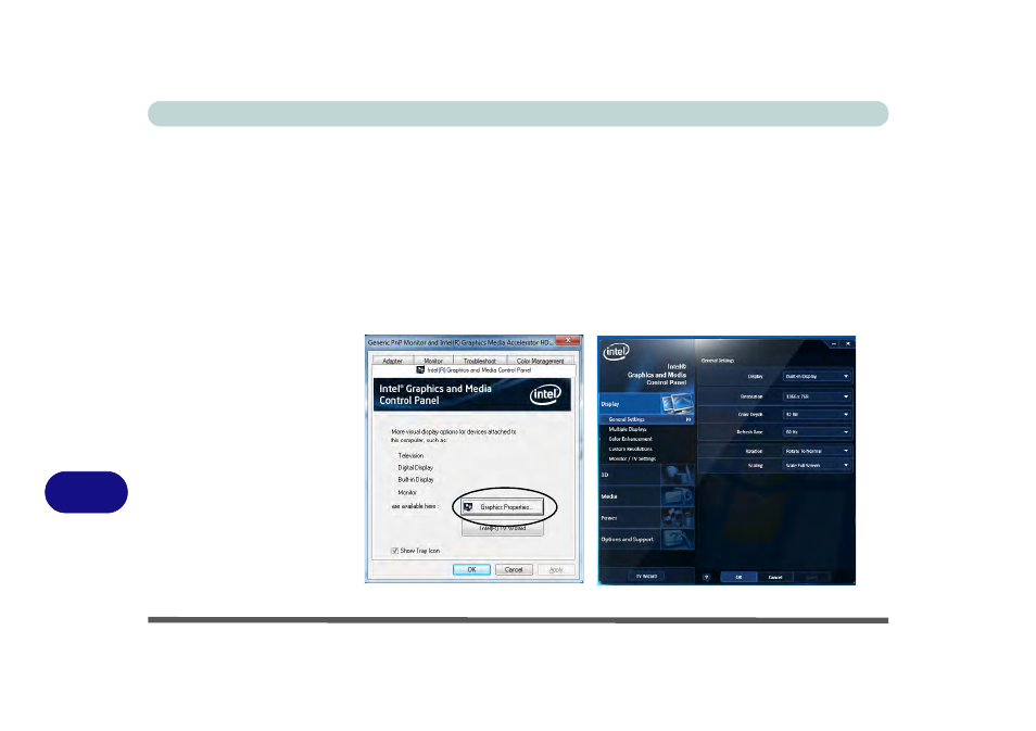 Intel® graphics & media control panel, Intel, Graphics & media control panel | Eurocom B7110 FOX User Manual | Page 178 / 198