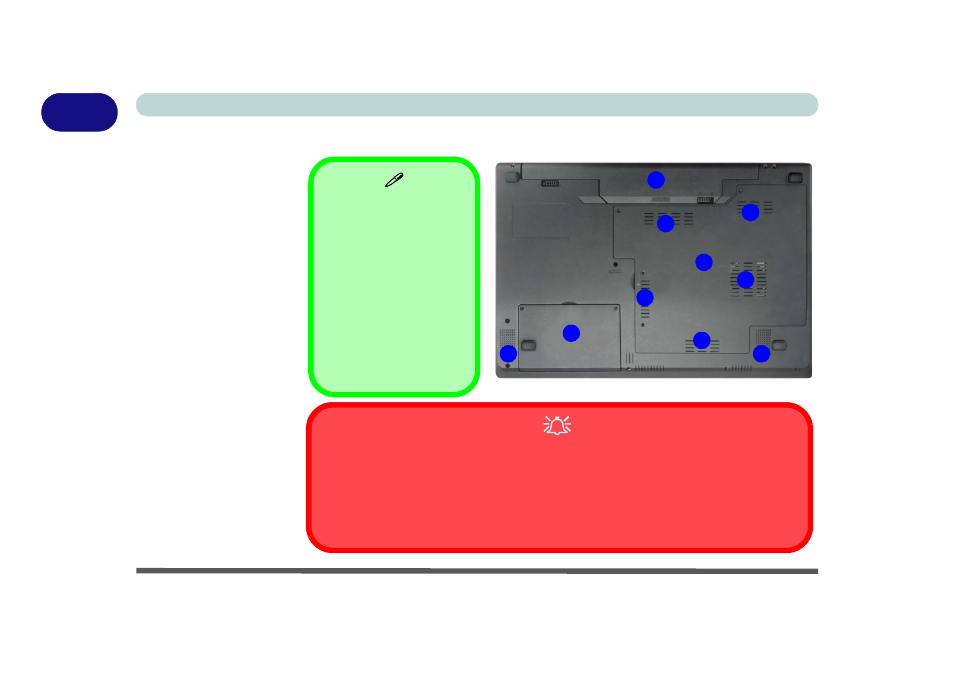 System map: bottom view - model a, System map: bottom view - model a -16 | Eurocom B7110 FOX User Manual | Page 38 / 198