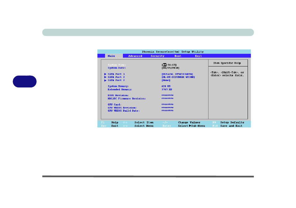 Main menu, System time & date (main menu), Main menu -6 system time & date (main menu) -6 | Eurocom B7110 FOX User Manual | Page 96 / 198