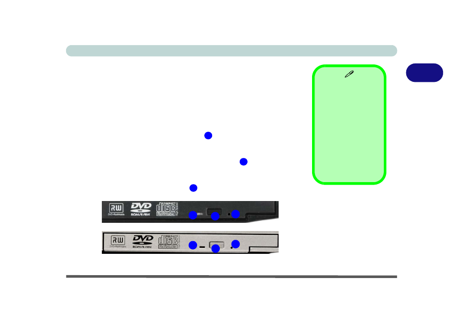 Optical (cd/dvd) device, Loading discs, Optical (cd/dvd) device -3 | Loading discs -3 | Eurocom M560A DIVINE User Manual | Page 45 / 158