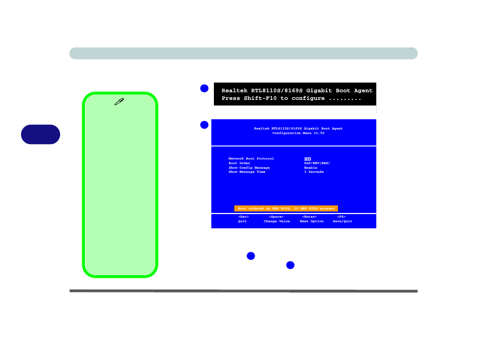 Configuring the network boot protocol, Configuring the network boot protocol -14, K, see | Configuring the network boot protocol” on, 5configuring the network boot protocol, Bios utilities 5 - 14 boot menu, Figure 5 - 6 | Eurocom M560A DIVINE User Manual | Page 94 / 158