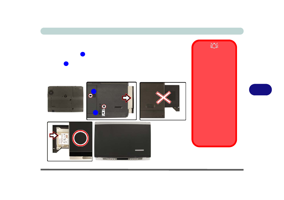 Inserting the 2nd hard disk, Inserting the 2nd hard disk -11 | Eurocom M570A DIVINE User Manual | Page 107 / 160