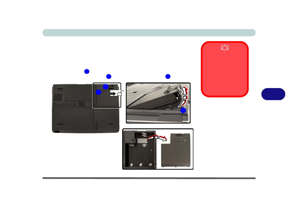 Removing the battery, Removing the battery -3, Reason see | Eurocom M570A DIVINE User Manual | Page 99 / 160