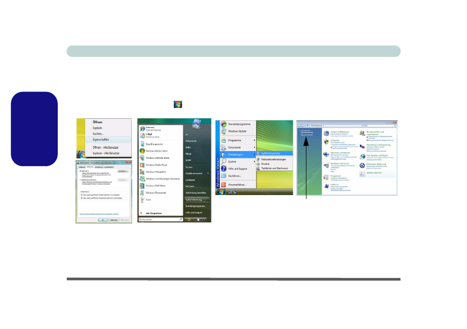 Windows vista startmenü und systemsteuerung | Eurocom M57RU DIVINE-X User Manual | Page 62 / 206