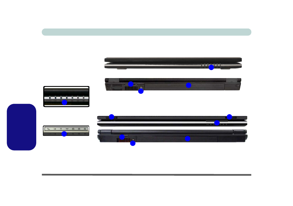 Mapa del sistema: vistas frontal y posterior, Español | Eurocom M660SRU Milano-X User Manual | Page 154 / 226