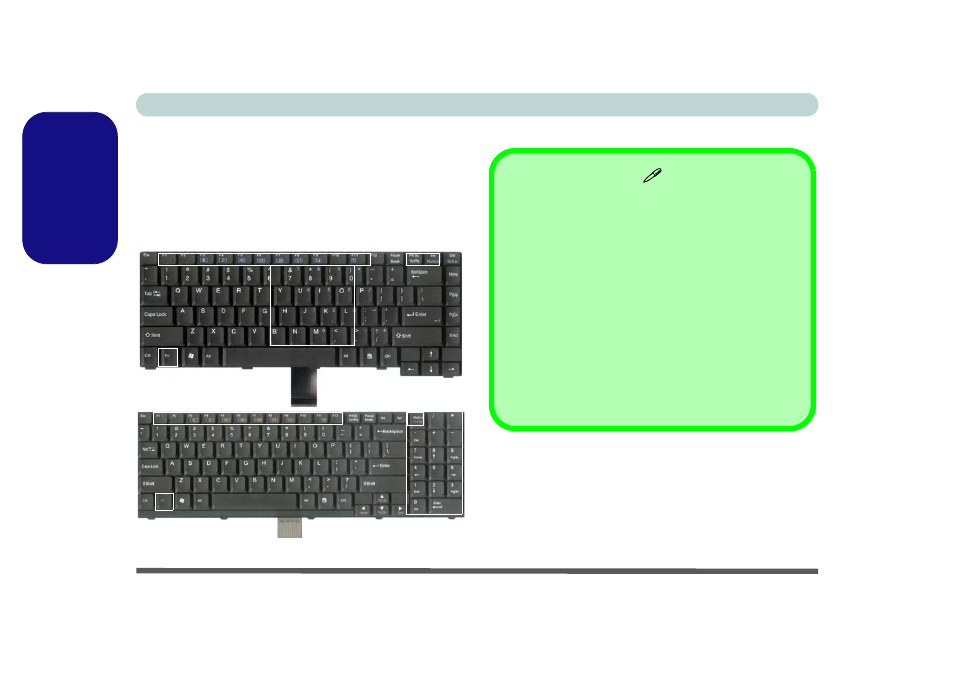 Keyboard, English | Eurocom M660SRU Milano-X User Manual | Page 18 / 226