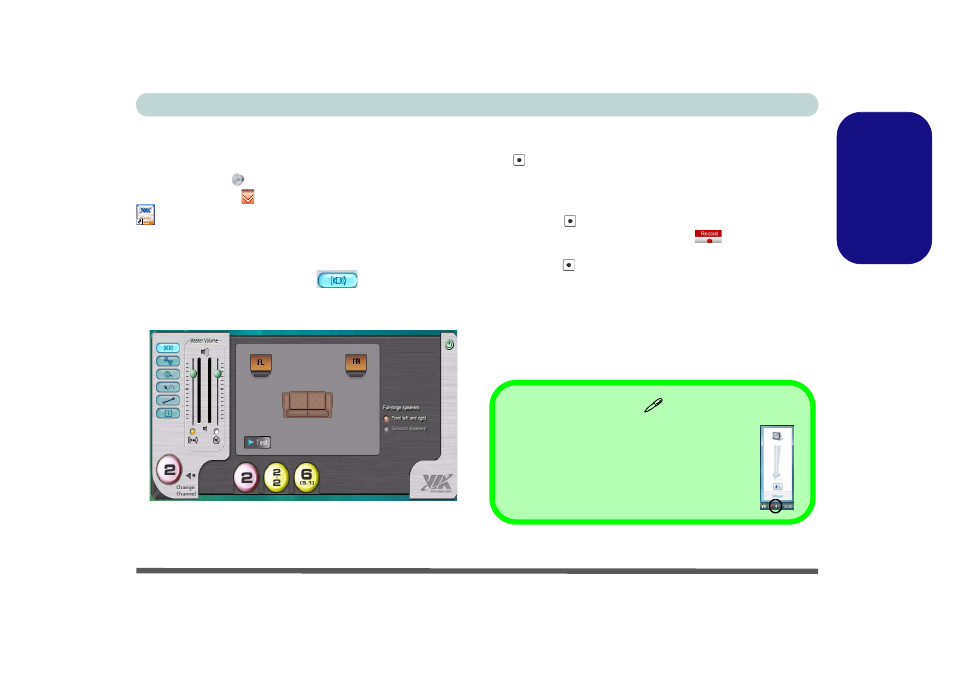 Audio features, Recording audio (models a & b only), English | Eurocom M660SRU Milano-X User Manual | Page 29 / 226