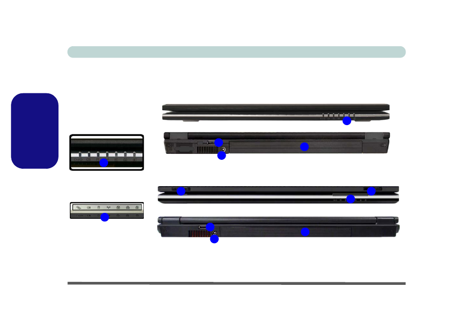 Systemübersicht: ansicht von vorne und rückansicht, Deutsch | Eurocom M660SRU Milano-X User Manual | Page 66 / 226