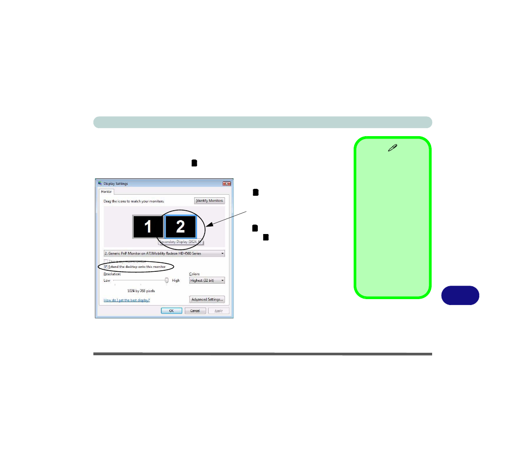 Using display settings to enable extended mode | Eurocom M7X1CUH LYNX User Manual | Page 193 / 266