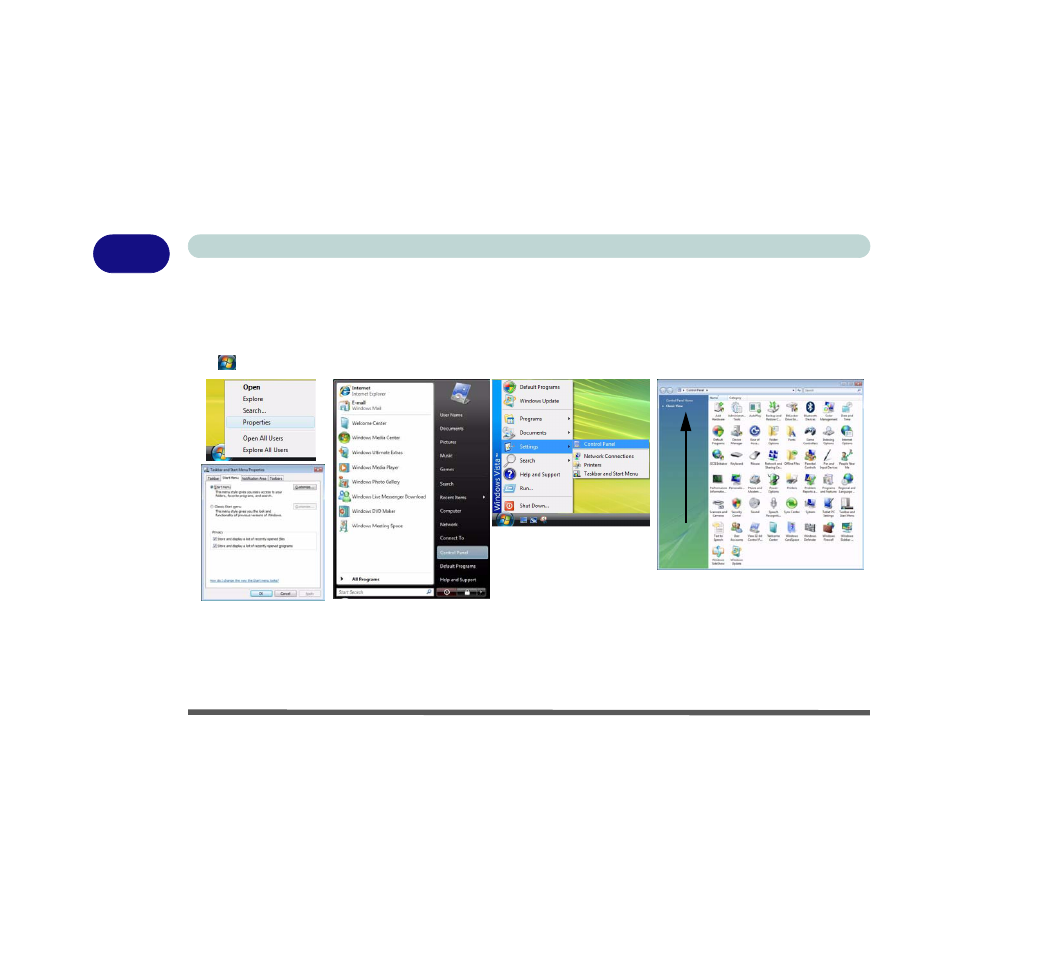 Windows vista start menu & control panel, Windows vista start menu & control panel -18 | Eurocom M7X1CUH LYNX User Manual | Page 40 / 266