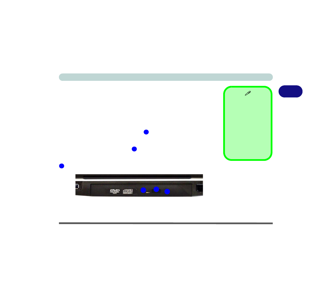 Optical (cd/dvd) device, Loading discs, Optical (cd/dvd) device -3 | Loading discs -3 | Eurocom M7X1CUH LYNX User Manual | Page 47 / 266