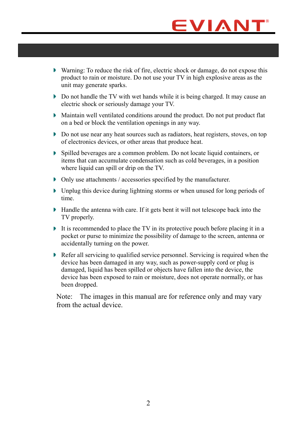 Important safety information | Eviant T4 Series User Manual | Page 3 / 16